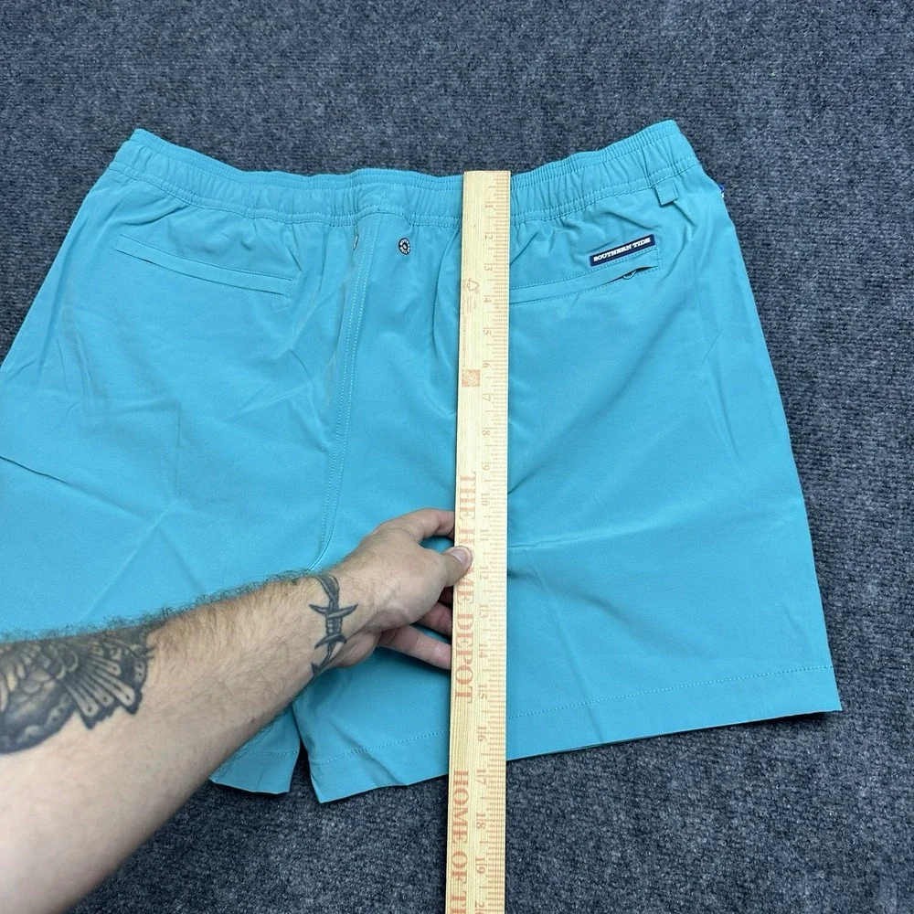 Southern Tide Mens XL Swim Shorts Trunks Tidal Wave Teal Blue 6 Inseam 8828-1216